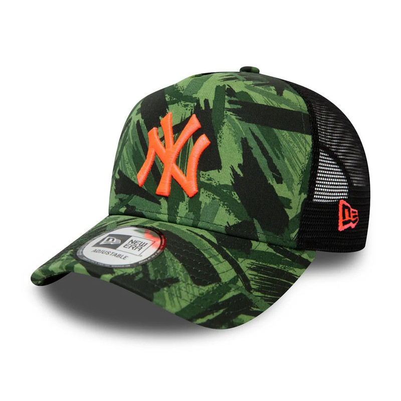 New Era Seasonal Camo Trucker LA Dodgers Cap - Dark Green - قبعة